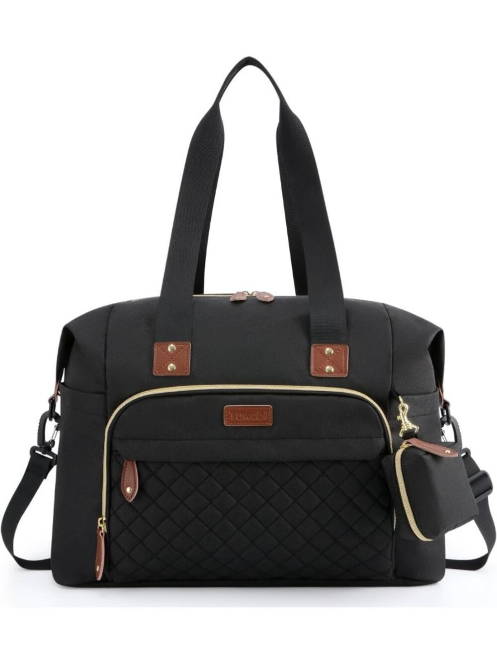 Stylish Large Diaper Bag Tote with Pacifier Case - Multifunctional Baby Caddy